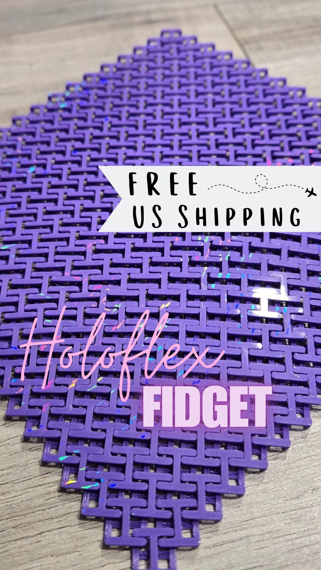 Solid Purple Holoflex Fidget 3D Printed Chainmail Sheet –holographic ...