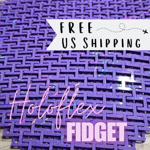 Solid Purple Holoflex Fidget 3D Printed Chainmail Sheet –Holographic Sensory Toy – Smooth Textured Fidget –Sparkly Stress Relief Gift ADHD