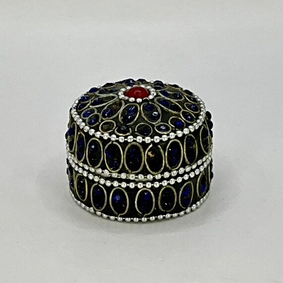 Moroccan hand made vintage lidded pill box / trin… - image 3
