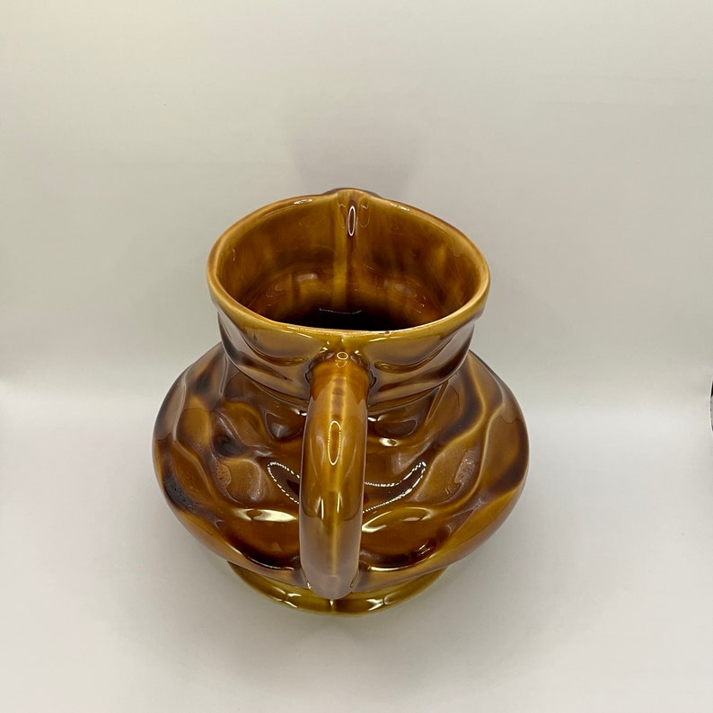 Stunning French Barbotine Majolica Sarreguemines wine pitcher / water jug. image 6