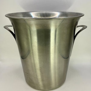 French silver stainless steel champagne bucket / Seau à Champagne / barware.