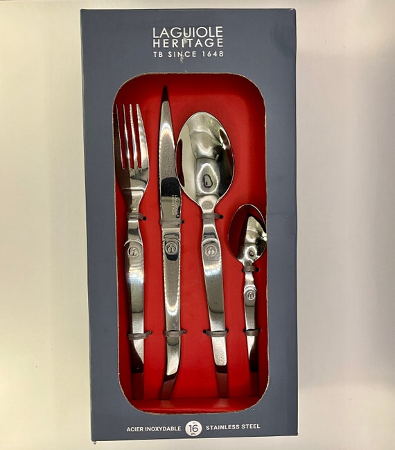 French Laguiole Heritage Brand New Cutlery Set of 16 With a Mirror