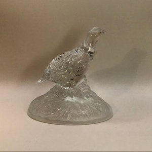 Stunning French vintage crystal glass game bird / partridge / grouse / quail.