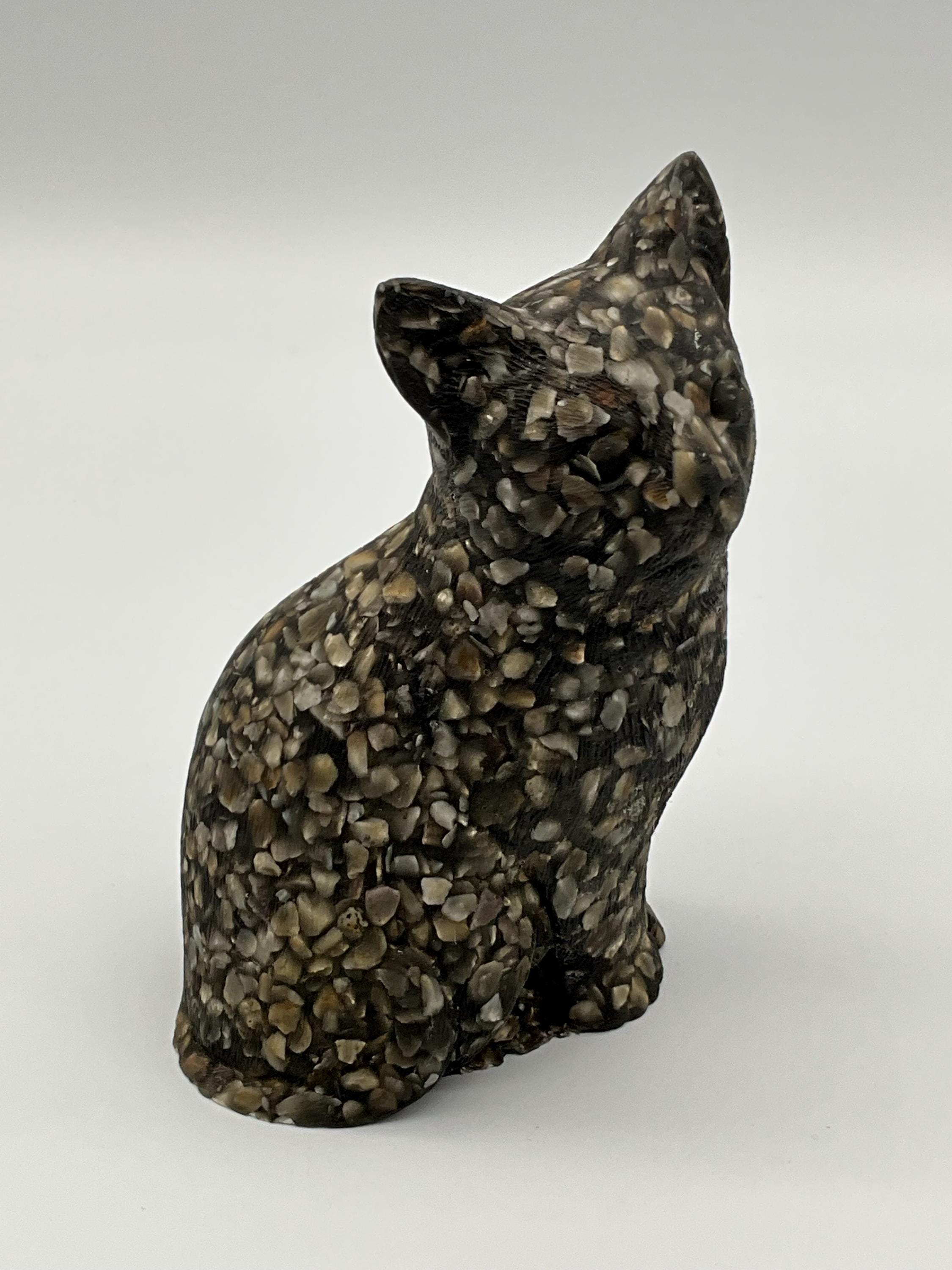 Adorable French Vintage Solid Stone Cat Decorated Ornament. This