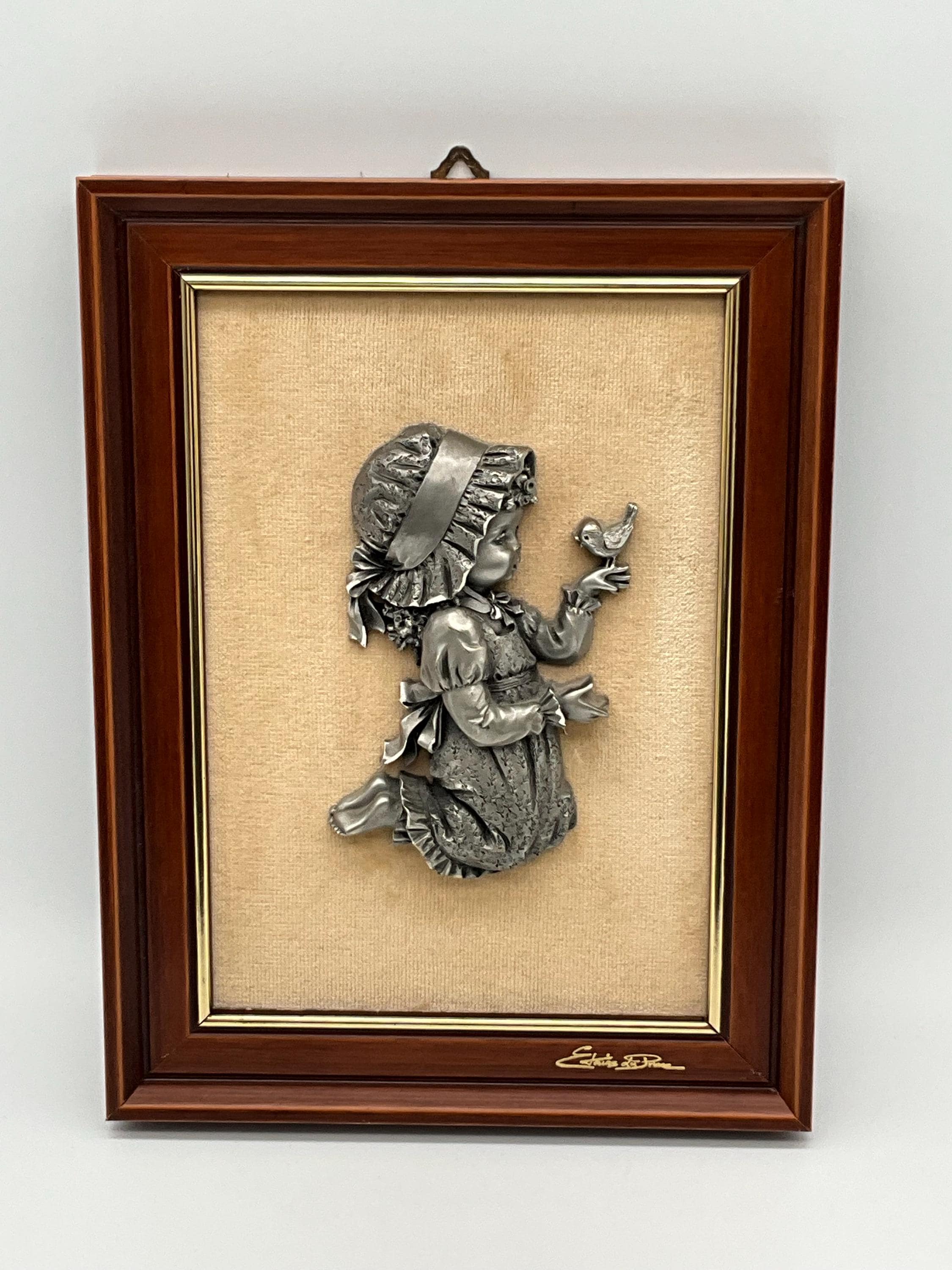 その他 Etain decoration murale Stunning French Vintage Les Etain Du Prince Hand Carved & Signed