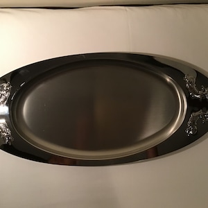 French vintage Couzon large silver metal fish tray / fish platter for serving fish and other items.
