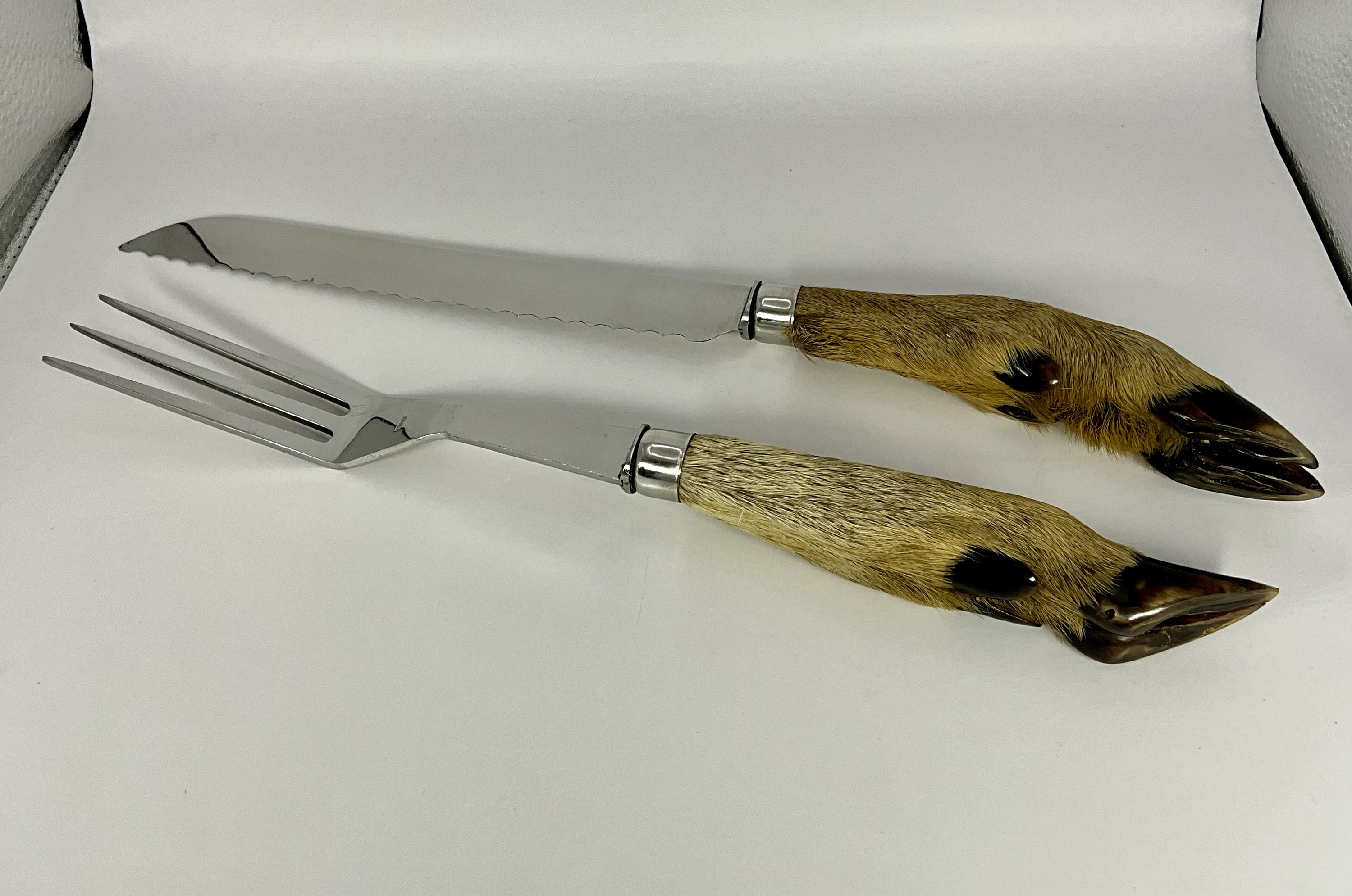 工場直売 Deer Real of Set Vintage French Hoof a of Set Carving Foot / その他