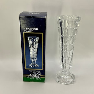 French vintage lead Crystal glass 1 Cristal d&#39;Arques bud / flower vase.