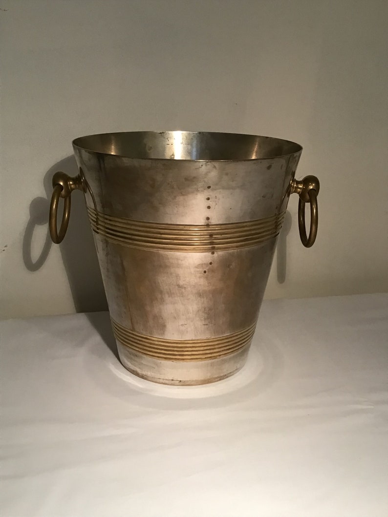 French Vintage Champagne Bucket Made From Brass and Silver Etsy