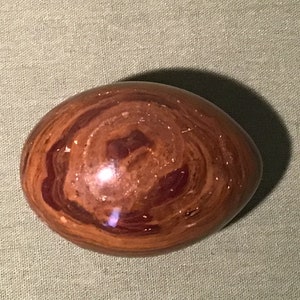French vintage hand made polished solid stone / marble egg.