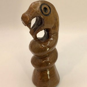 Beautiful vintage Zimbabwean hand made carved wooden snake ornament.