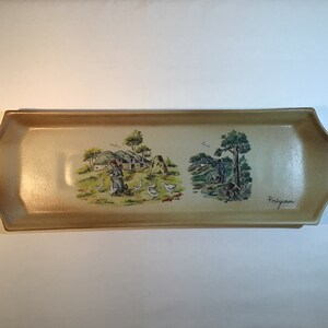 French vintage ceramic baguette / pain / bread serving platter / tray.