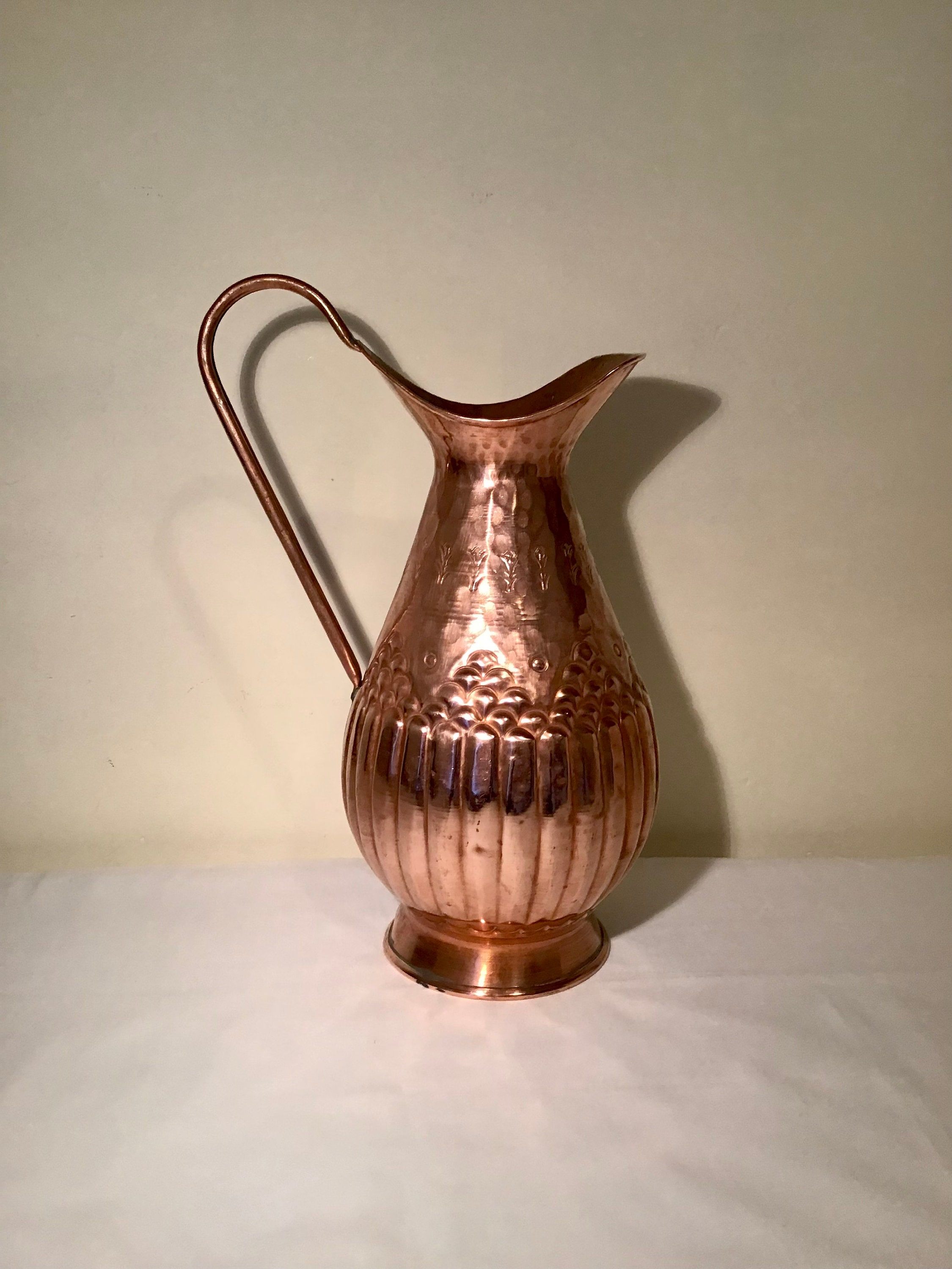 【銅の大きな花瓶】イタリア製　傘立て　ヴィンテージ　花びん　コッパー 銅の大きな花瓶】イタリア製 傘立て ヴィンテージ 花びん コッパー