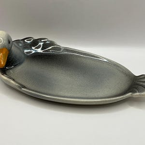 Service à Foie Gras Vintage 3 Pièces - Plateau Verre Gravé Canard Et Oie