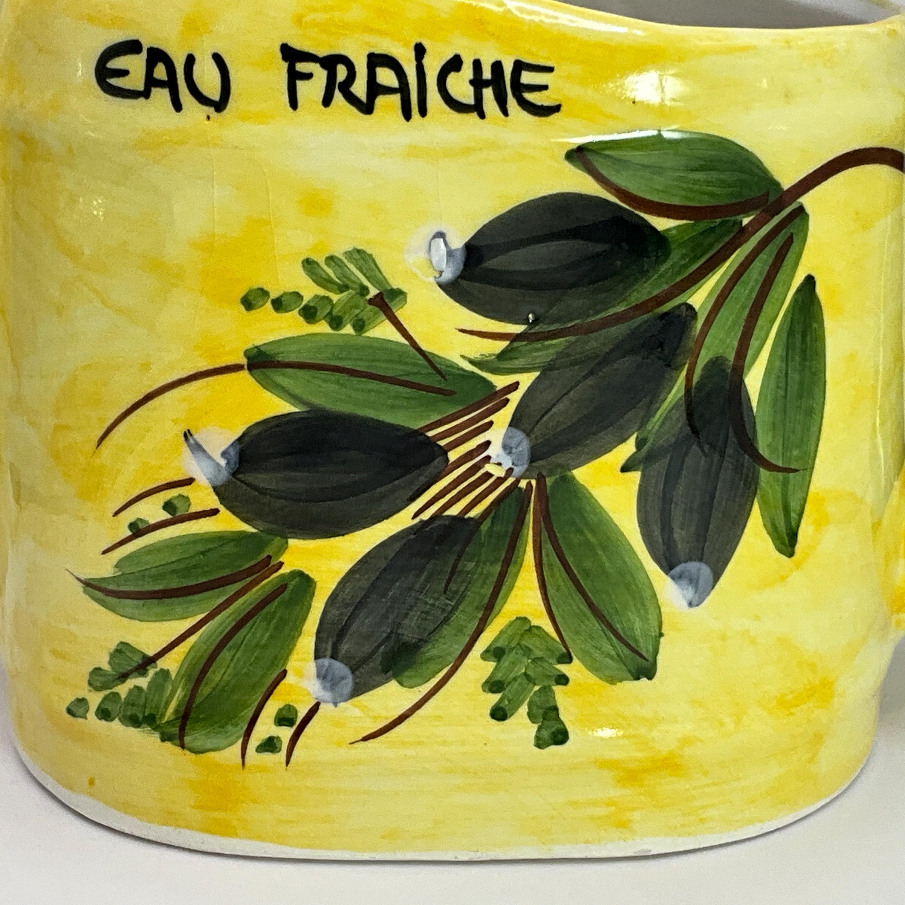 見事なフランス製ヴィンテージハンドメイドの陶器製真水/水差し