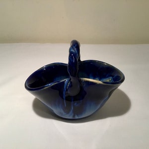 French vintage miniature ceramic basket ornament.