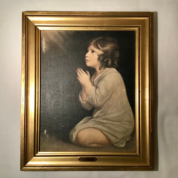 Collectible French vintage portrait picture / painting from J. Reynolds.