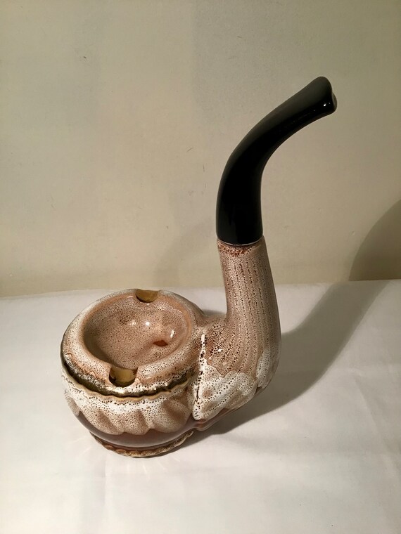 Cendrier Vintage En Céramique Avec Support Pour Pipe - Occasion - Objet De Déco Rétro
