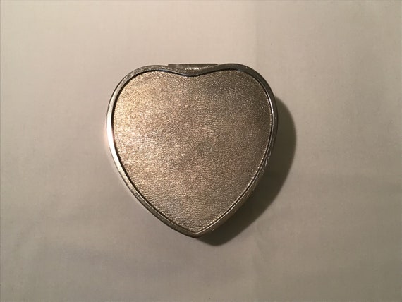 French vintage heart shaped silver metal jeweller… - image 10