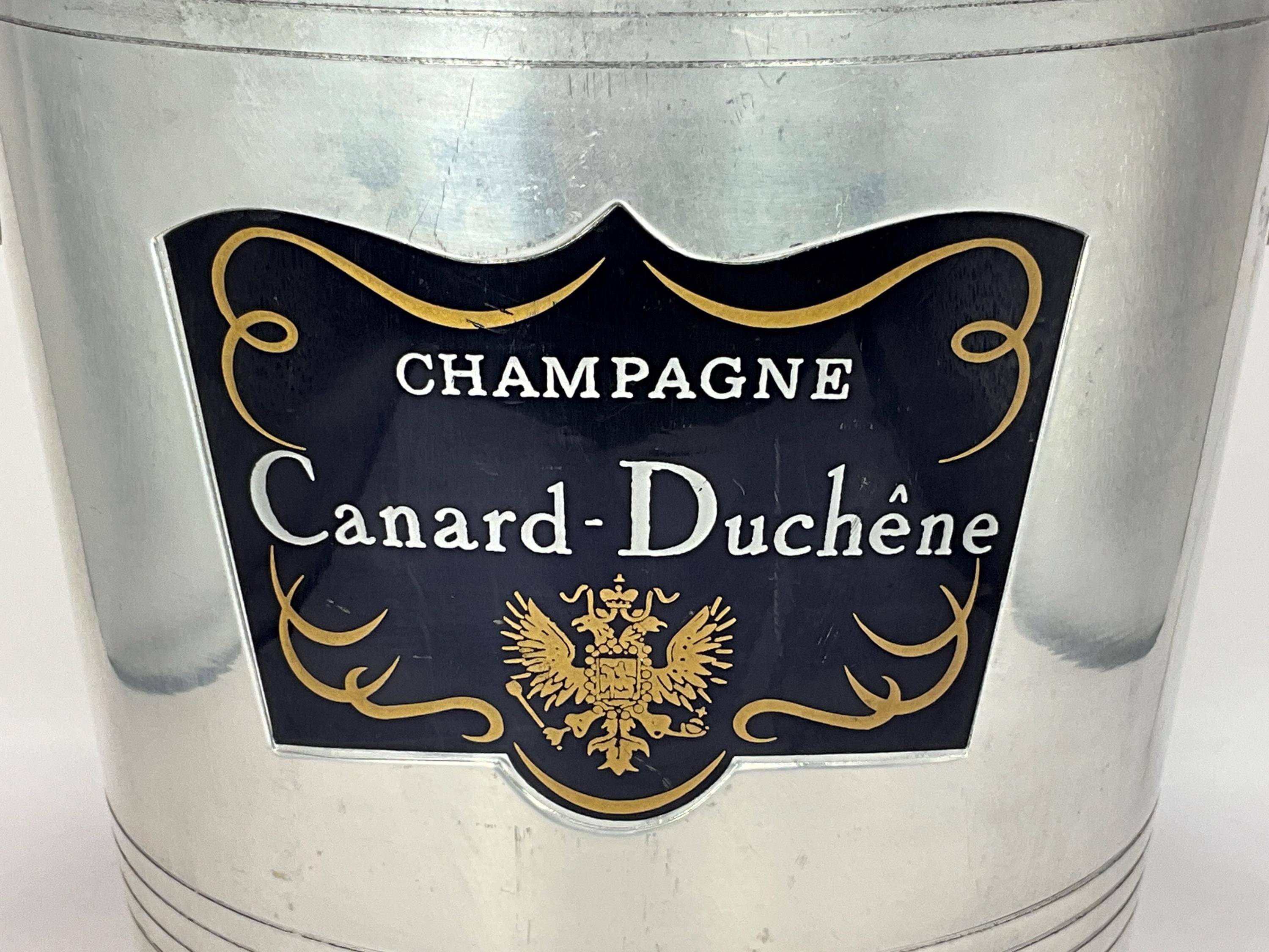 Seau à Champagne Canard Duchêne - Métal Chromé Lourd 1.3kg - Vintage XXe, Blason - Fabriqué En France