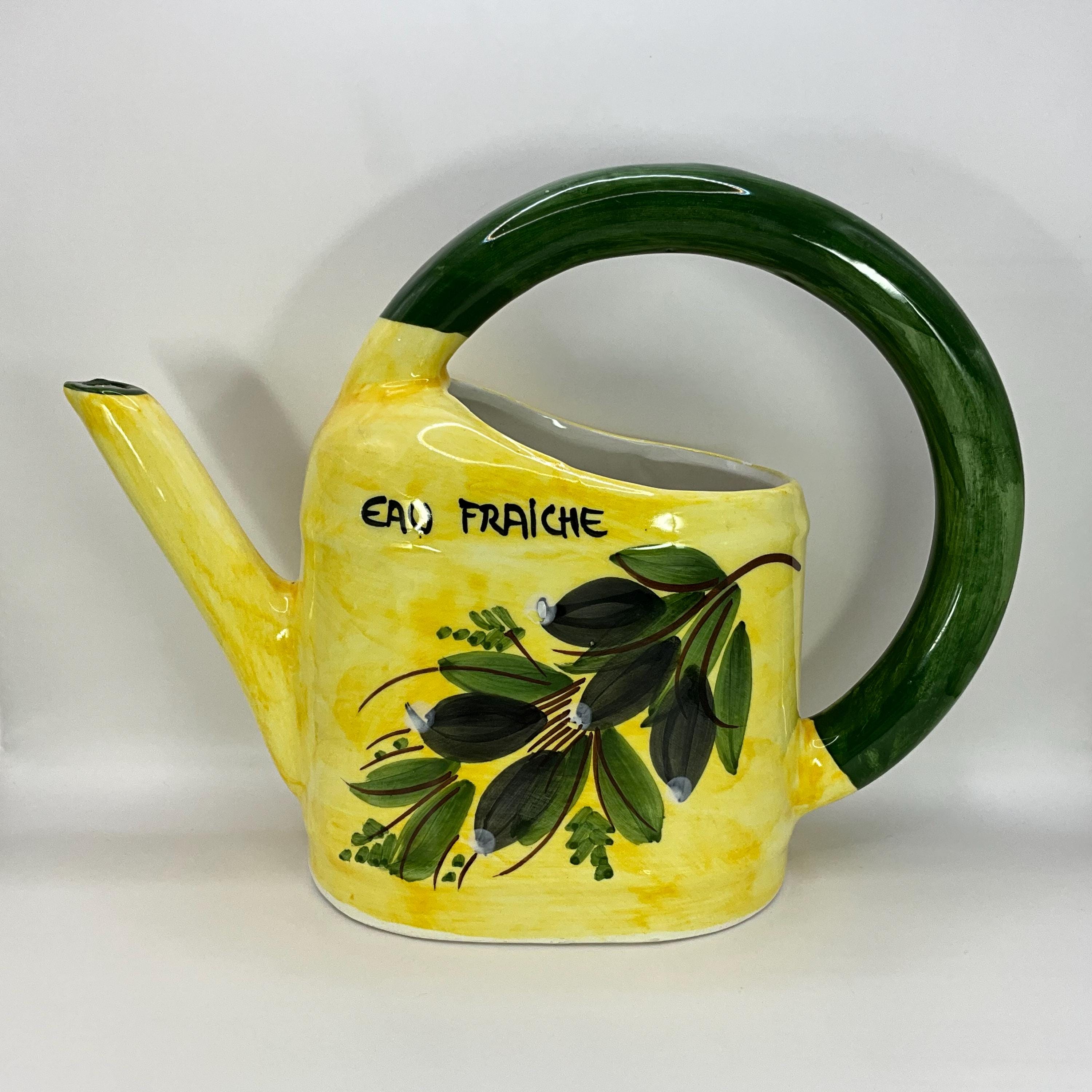 水差し 陶器 手作り じょうろ 見事なフランス製ヴィンテージハンドメイドの陶器製真水/水差し