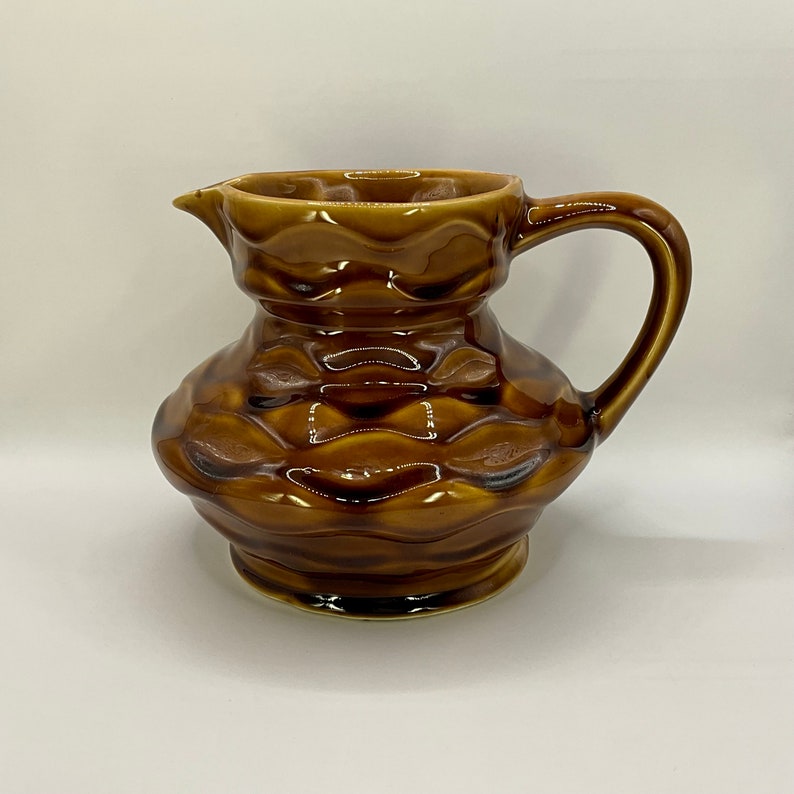 Stunning French Barbotine Majolica Sarreguemines wine pitcher / water jug. image 4