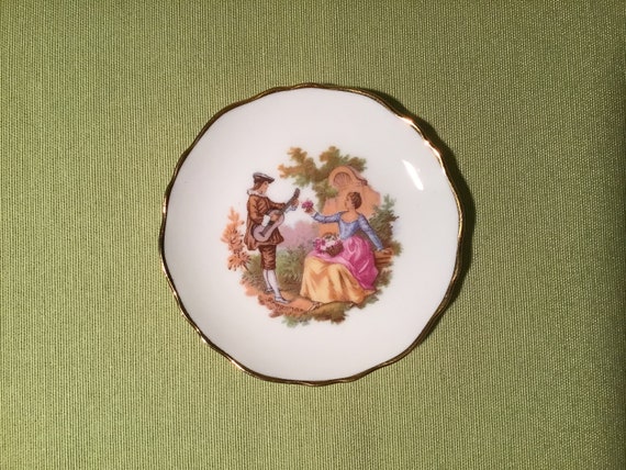 French Vintage Elegant Limoges France Porcelain Small Plate / Bowl