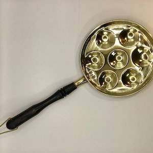Beautiful French vintage ornamental brass Escargot / snail serving dish / hors-d’oeuvre tray / nut roaster.