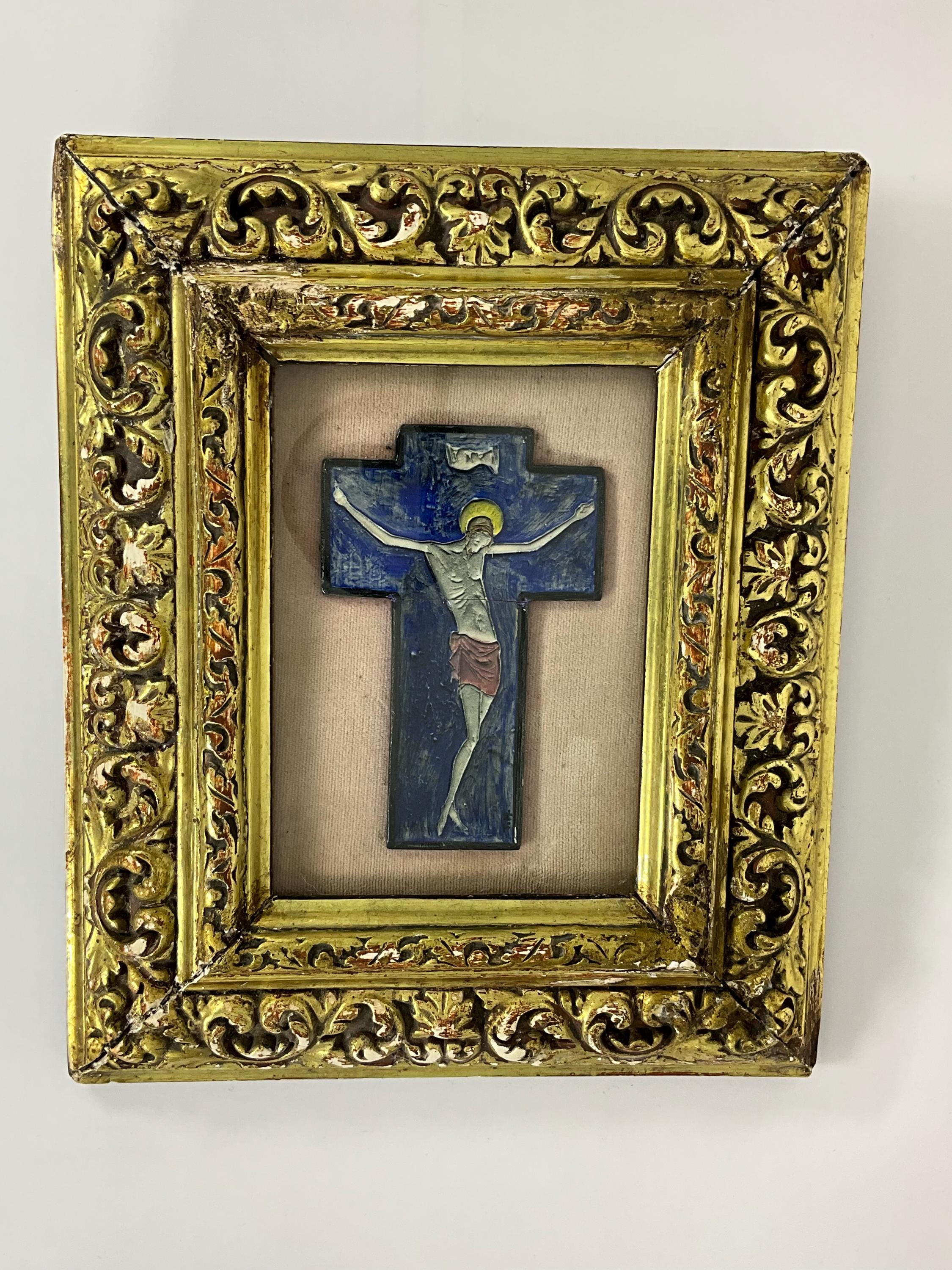 銅板 レリーフ 聖母子像 壁掛け 額装 アート 作家物 ビンテージ