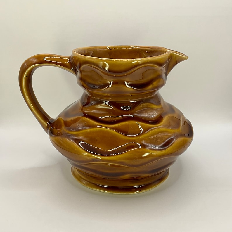 Stunning French Barbotine Majolica Sarreguemines wine pitcher / water jug. image 1