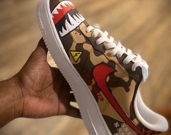 Custom Nike Af1 Sneakers Shark Teeth Bomber - Etsy display picture 1