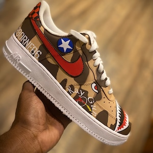 Custom Nike Af1 Sneakers Shark Teeth Bomber