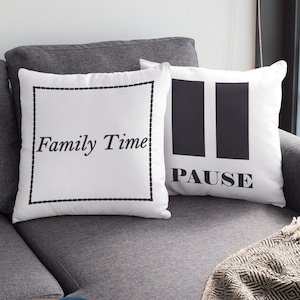 Family Time Cushion/Cushion Cover,Cotton Cushion,Minimalist Design Sofa Cushion,Home Decor,Spell Cushion,Family Cushion,Measures 40cmx40cm