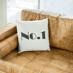 NO.1 Cushion/Cushion Cover,Cotton Cushion,Minimalist Design Sofa Cushion,Home Decor,Cushion Cover,Spell Cushion,Measures 40cmx40cm