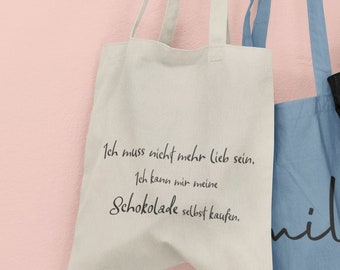 Stoffbeutel mit Spruch Schokolade,Bio Baumwolle,Fairtrade,Jutebeutel,Einkaufstasche,schwerer Stoff,Hipster Beutel,witziger Spruch Jutebeutel