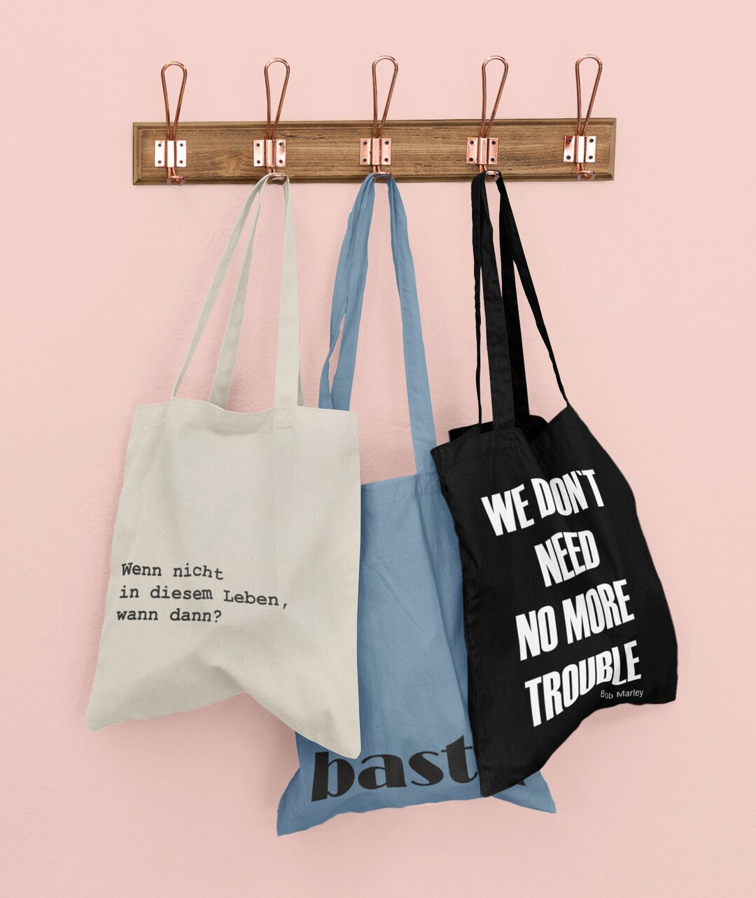 Stoffbeutel Mit Spruch No More Troublebio Etsy