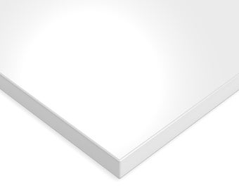 Tischplatte nach Maß - Weiß Hochglanz - 19mm - 2mm ABS Kante - Dekorplatte - Spanplatte - Zuschnitt - Acrylbeschichtung