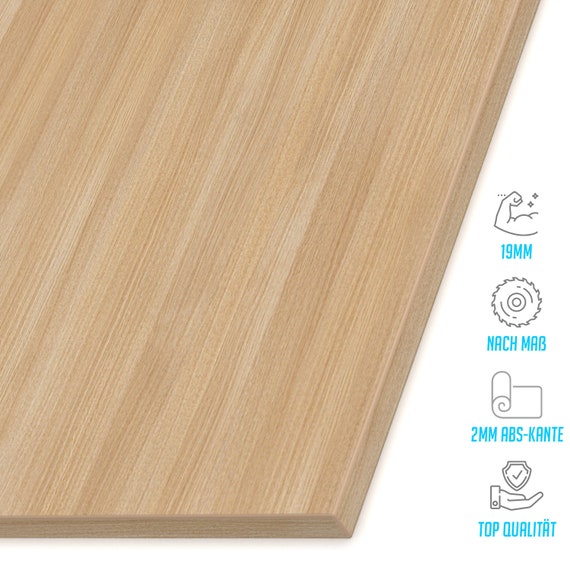 MySpiegel Tischplatte Nach Maß - Beschichtete Holzdekorplatte 19mm Hellgrau