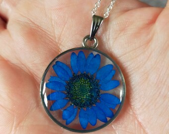 Blue daisy necklace / Autumn / gift