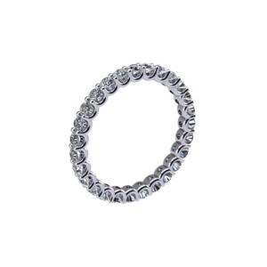 1 ctw - U Setting Diamond Eternity Ring for Women, Lab Diamond Eternity Band, Wedding Band, Platinum, Yellow, Rose, White Gold Wedding Ring