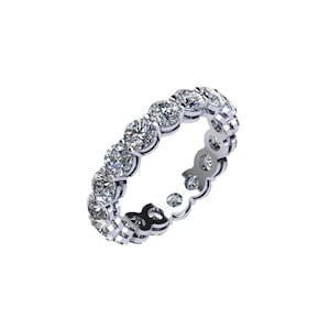 Diamond Eternity Ring With Basket Setting (3 ctw.) Lab Grown Diamond Eternity Band, Wedding Band / Ring, White, Yellow, Rose Gold, Platinum