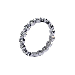 Diamond Eternity Ring for Women with Shared Prong Setting (2 cwt.) Lab Grown Full Eternity Diamond Ring, Rose, Yellow, White Gold, Platinum