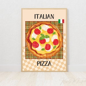 Italian Pizza Printable Wall Art, Italian Cuisine Home Decor, Classic Pizza Dish Poster, Taste of Italy Kitchen Food Print DIGITAL DOWNLOAD