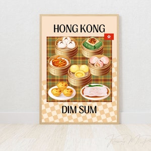 Hong Kong Dim Sum Printable Wall Art for Food Lovers, Popular Authentic Asian Cuisine Print Art Decor Kitchen Foodie Poster DIGITAL DOWNLOAD