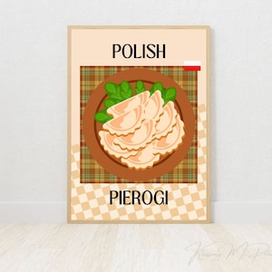 Polish Pierogi Kitchen Home Art Decor, Dumpling Food Lover Printable Wall Art DIGITAL DOWNLOAD, European Cuisine Poster, Gift For Food Lover