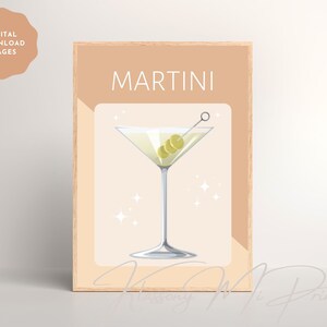 Martini Cocktail Drink Digital Download, Martini Drink Printable Wall Art, Cocktail Art Decor, Home Bar Poster, DIGITAL DOWNLOAD, PRINTABLE