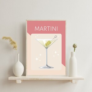 Martini Cocktail Printable Art, Martini Digital Wall Decor, Martini Drink Kitchen Poster, Home Decor, Bar Decor, DIGITAL DOWNLOAD, PRINTABLE