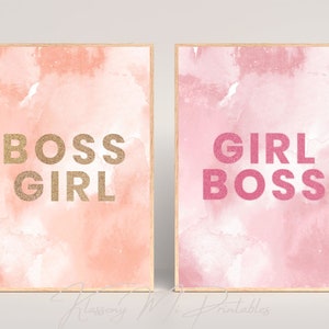 Girl Boss Affirmation Wandkunst Female Empowerment Instant Digital Download Boss Girl Leadership Druckbare Typografie Kunstdruck
