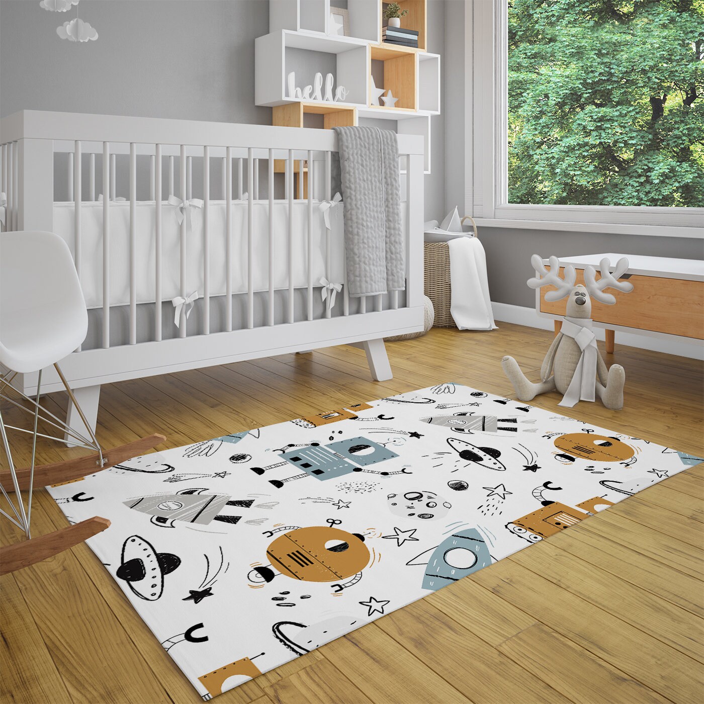 Robot Carpet, Robot Pattern Carpet, Space Vehicle Carpet, Rocket Carpet ...