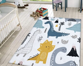 Cooper Girl Cute Dinosaurs Kids Area Rug Learning Carpet for Living Room Bedroom 5'3x4' Cooper Girl Cute Dinosaurs Kids Area Rug Learning Carpet for Living Room Bedroom 5'3x4'